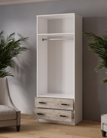 Шкаф 800 мм Лагуна с антресолью дуб юкон (Текс) в Ревде - revda.mebel-e96.ru