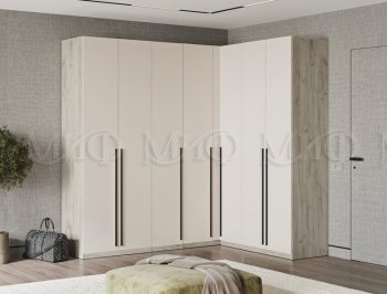 Гардеробная/шкаф 2200*1706 мм Ларго №3 дуб крафт серый/кашемир (Миф) в Ревде - revda.mebel-e96.ru