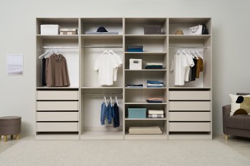 Гардеробная/шкаф 3200 мм Ларго №2 открытая Кашемир (Миф) в Ревде - revda.mebel-e96.ru