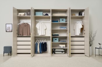 Гардеробная/шкаф 3200 мм Ларго №2 Кашемир (Миф) в Ревде - revda.mebel-e96.ru