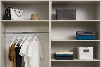 Гардеробная/шкаф 4000 мм Ларго №1 открытая Кашемир (Миф) в Ревде - revda.mebel-e96.ru