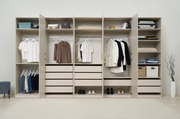 Гардеробная/шкаф 4000 мм Ларго №4 Кашемир (Миф) в Ревде - revda.mebel-e96.ru