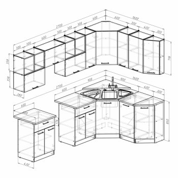 Кухонный гарнитур Лариса оптима 5 2700х1600 мм (Герда) в Ревде - revda.mebel-e96.ru