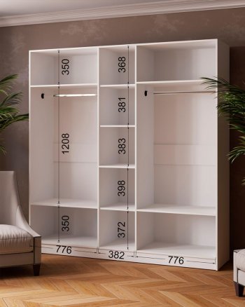 Шкаф 2000 мм Ларс с зеркалом Белый/Ателье светлое (Микон) в Ревде - revda.mebel-e96.ru