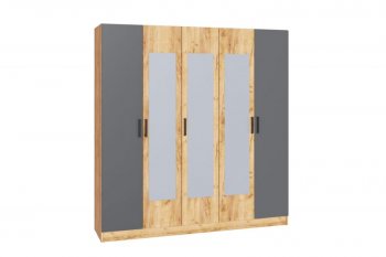 Шкаф 2000 мм Ларс крафт/графит (Микон) в Ревде - revda.mebel-e96.ru