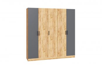 Шкаф 2000 мм Ларс без зеркал, крафт/графит (Микон) в Ревде - revda.mebel-e96.ru