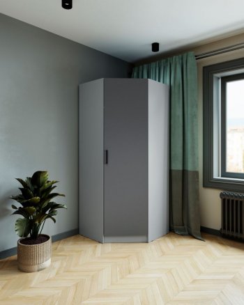 Шкаф угловой Ларс (угол скос), Серый камень/графит (Микон) в Ревде - revda.mebel-e96.ru