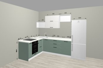 Угловой кухонный гарнитур Санвут 1516х2100 мм в Ревде - revda.mebel-e96.ru