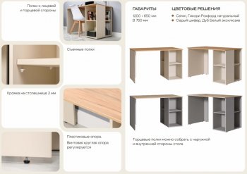 Стол письменный Лайт 12.163. серый (Моби) в Ревде - revda.mebel-e96.ru