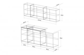 Кухонный гарнитур Лайт 2000 мм (Зарон) в Ревде - revda.mebel-e96.ru