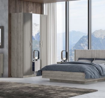 Кровать 1600 мм Лежер КР-311-16-16 дуб серый/велюр Missoni 18 (Сантан) в Ревде - revda.mebel-e96.ru