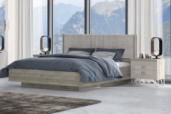 Кровать 1600 мм Лежер КР-311-16-16 дуб серый/велюр Missoni 18 (Сантан) в Ревде - revda.mebel-e96.ru