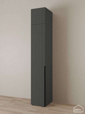 Шкаф с антресолью 400 мм Linnea MHR-1A-1 2450х400х510 (Графит-М 11.1.25) в Ревде - revda.mebel-e96.ru