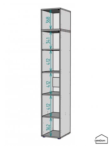Шкаф с антресолью 400 мм Linnea MHR-1A-2 2450х400х510 (Графит-М 11.1.25) в Ревде - revda.mebel-e96.ru