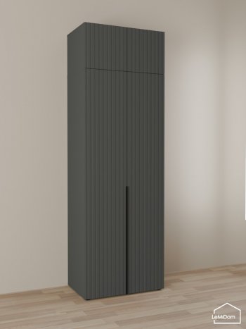 Шкаф с антресолью 800 мм Linnea MHR-2A-2 2450х800х510 (Графит-М 11.1.25) в Ревде - revda.mebel-e96.ru