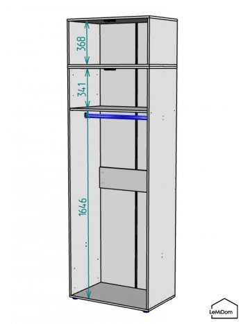 Шкаф с антресолью 800 мм Linnea MHR-2A-1 2450х800х510 (Графит-М 11.1.25) в Ревде - revda.mebel-e96.ru