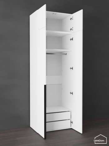 Шкаф с антресолью 800 мм Linnea MHR-2A-3 2450х800х510 (Белый-М 11.1.1) в Ревде - revda.mebel-e96.ru