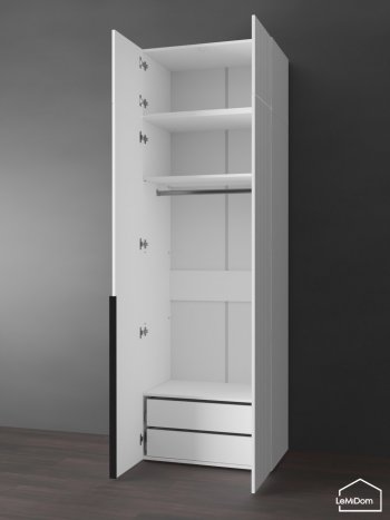 Шкаф с антресолью 800 мм Linnea MHR-2A-3 2450х800х510 (Белый-М 11.1.2) в Ревде - revda.mebel-e96.ru
