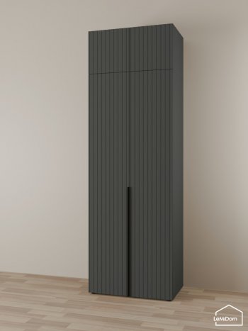 Шкаф с антресолью 800 мм Linnea MHR-2A-3 2450х800х510 (Графит-М 11.1.25) в Ревде - revda.mebel-e96.ru