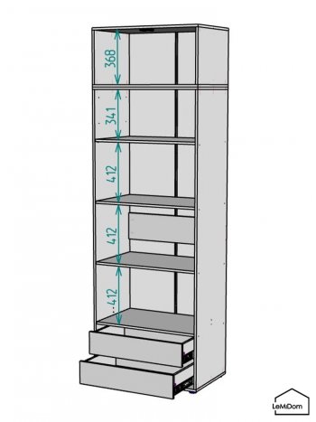 Шкаф с антресолью 800 мм Linnea MHR-2A-4 2450х800х510 (ДВ-М 11.1.25) в Ревде - revda.mebel-e96.ru