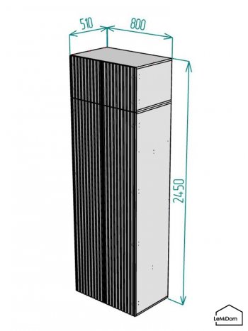 Шкаф с антресолью 800 мм Linnea MHR-2A-4 2450х800х510 (ДВ-М 11.1.25) в Ревде - revda.mebel-e96.ru
