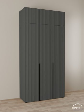 Шкаф с антресолью 1200 мм Linnea MHR-3A-1 2450х1200х510 (Графит-М 11.1.25) в Ревде - revda.mebel-e96.ru