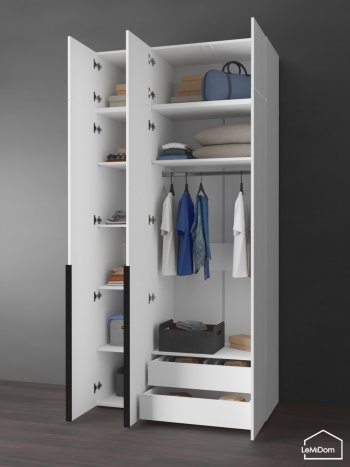 Шкаф с антресолью 1200 мм Linnea MHR-3A-2 2450х1200х510 (Белый-М 11.1.2) в Ревде - revda.mebel-e96.ru