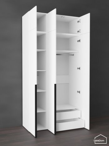 Шкаф с антресолью 1200 мм Linnea MHR-3A-2 2450х1200х510 (Белый-М 11.1.2) в Ревде - revda.mebel-e96.ru