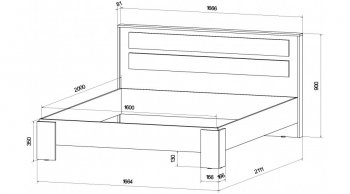 Кровать двуспальная Ленора вотан/Кашемир (Лин) в Ревде - revda.mebel-e96.ru