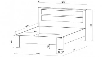 Кровать двуспальная Ленора вотан/Кашемир (Лин) в Ревде - revda.mebel-e96.ru