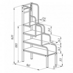 Лестница для металлических кроватей Черный/Венге в Ревде - revda.mebel-e96.ru