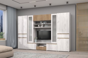 Стенка Лиана комп.2 крафт (Зарон) в Ревде - revda.mebel-e96.ru