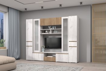 Стенка Лиана комп.3 крафт (Зарон) в Ревде - revda.mebel-e96.ru