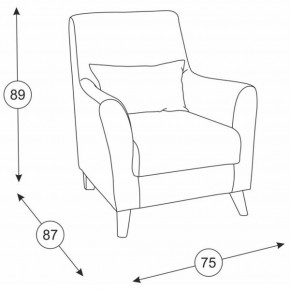 Либерти кресло, ткань ТК 231, ШхГхВ 75х87х89 см. в Ревде - revda.mebel-e96.ru