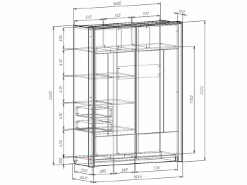 Шкаф-купе 1600 мм Либерти (Росток) в Ревде - revda.mebel-e96.ru