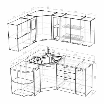 Кухонный гарнитур Ольга оптима 3 1500х1800 мм (Герда) в Ревде - revda.mebel-e96.ru