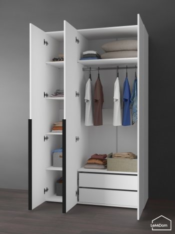 Шкаф Linnea MHR-3-2 2050х1200х510 (Белый-М 11.1.1) в Ревде - revda.mebel-e96.ru