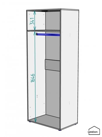 Шкаф Linnea MHR-2 2050х800х510 (ДВ-М 11.1.25) в Ревде - revda.mebel-e96.ru
