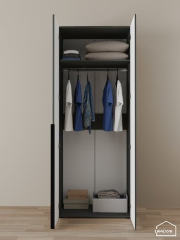 Шкаф Linnea MHR-2 2050х800х510 (Графит-М 11.1.25) в Ревде - revda.mebel-e96.ru