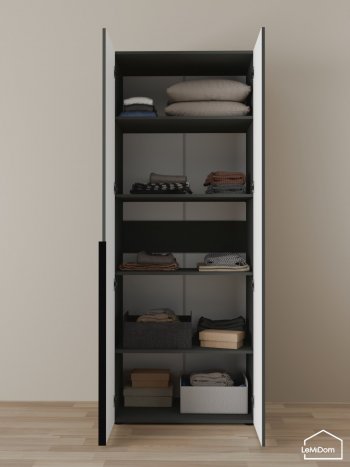 Шкаф Linnea MHR-2-2 2050х800х510 (Графит-М 11.1.25) в Ревде - revda.mebel-e96.ru