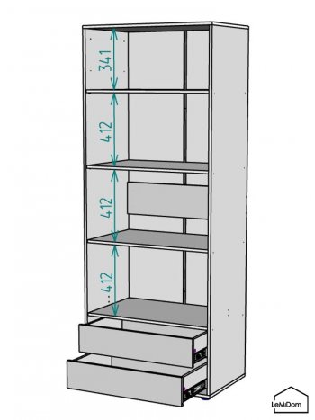 Шкаф Linnea MHR-2-3 2050х800х510 (Графит-М 11.1.25) в Ревде - revda.mebel-e96.ru