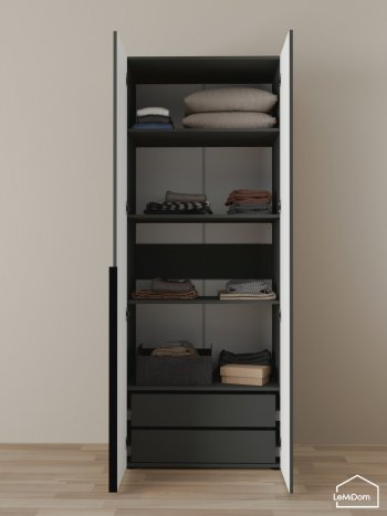 Шкаф Linnea MHR-2-3 2050х800х510 (Графит-М 11.1.25) в Ревде - revda.mebel-e96.ru