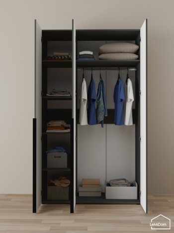 Шкаф Linnea MHR-3-1 2050х1200х510 (Графит-М 11.1.25) в Ревде - revda.mebel-e96.ru