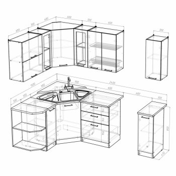 Кухонный гарнитур Лира оптима 1500х1800 мм (Герда) в Ревде - revda.mebel-e96.ru