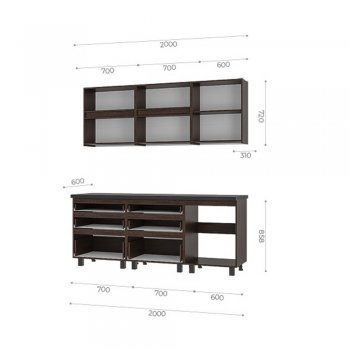 Кухонный гарнитур Лофт 2000 мм (БТС) в Ревде - revda.mebel-e96.ru