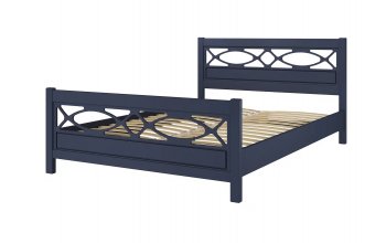 Кровать из массива Лоренса Темный лазурный (БМ) в Ревде - revda.mebel-e96.ru
