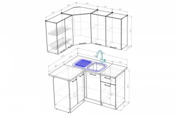 Кухонный гарнитур Лоретта прайм 1200х1400 мм (Герда) в Ревде - revda.mebel-e96.ru