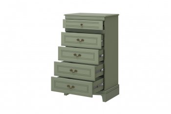 Комод 5 ящиков Лорето зеленый самшит (БМ) в Ревде - revda.mebel-e96.ru