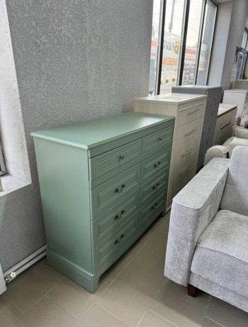 Комод 8 ящиков Лорето, зеленый самшит (БМ) в Ревде - revda.mebel-e96.ru