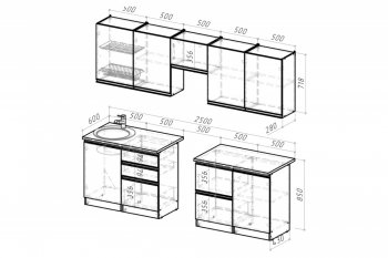 Кухонный гарнитур Лоретта мега 2500 мм (Герда) в Ревде - revda.mebel-e96.ru